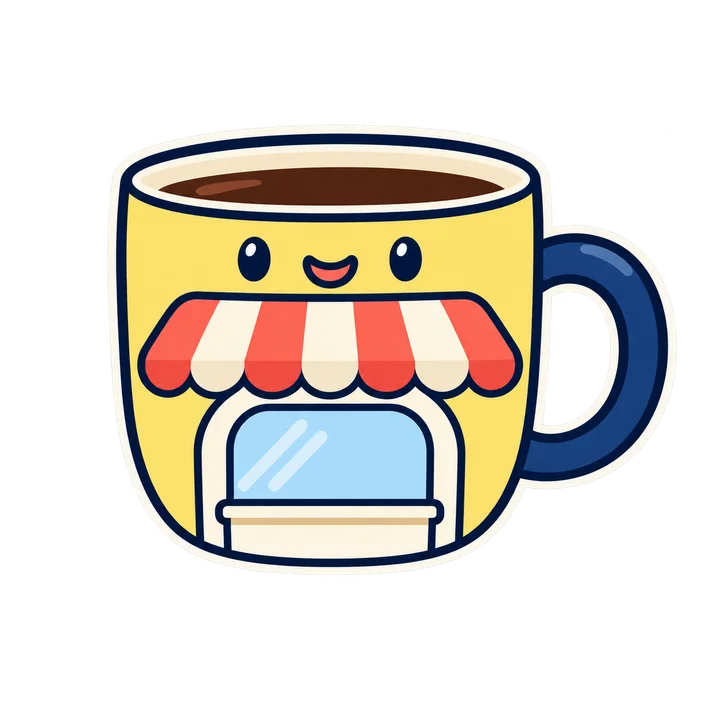 开店茶杯透明贴纸