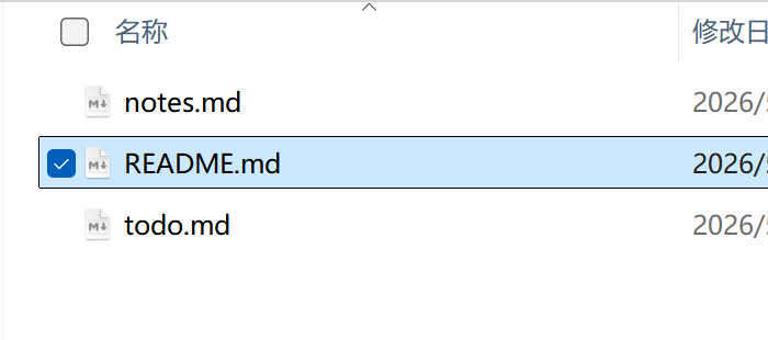 Windows 资源管理器里的练习项目截图