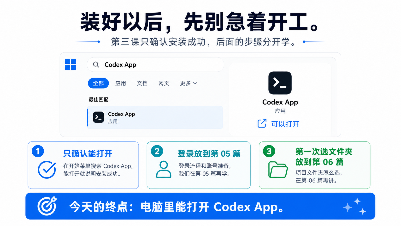 Codex App 安装完成后的下一步