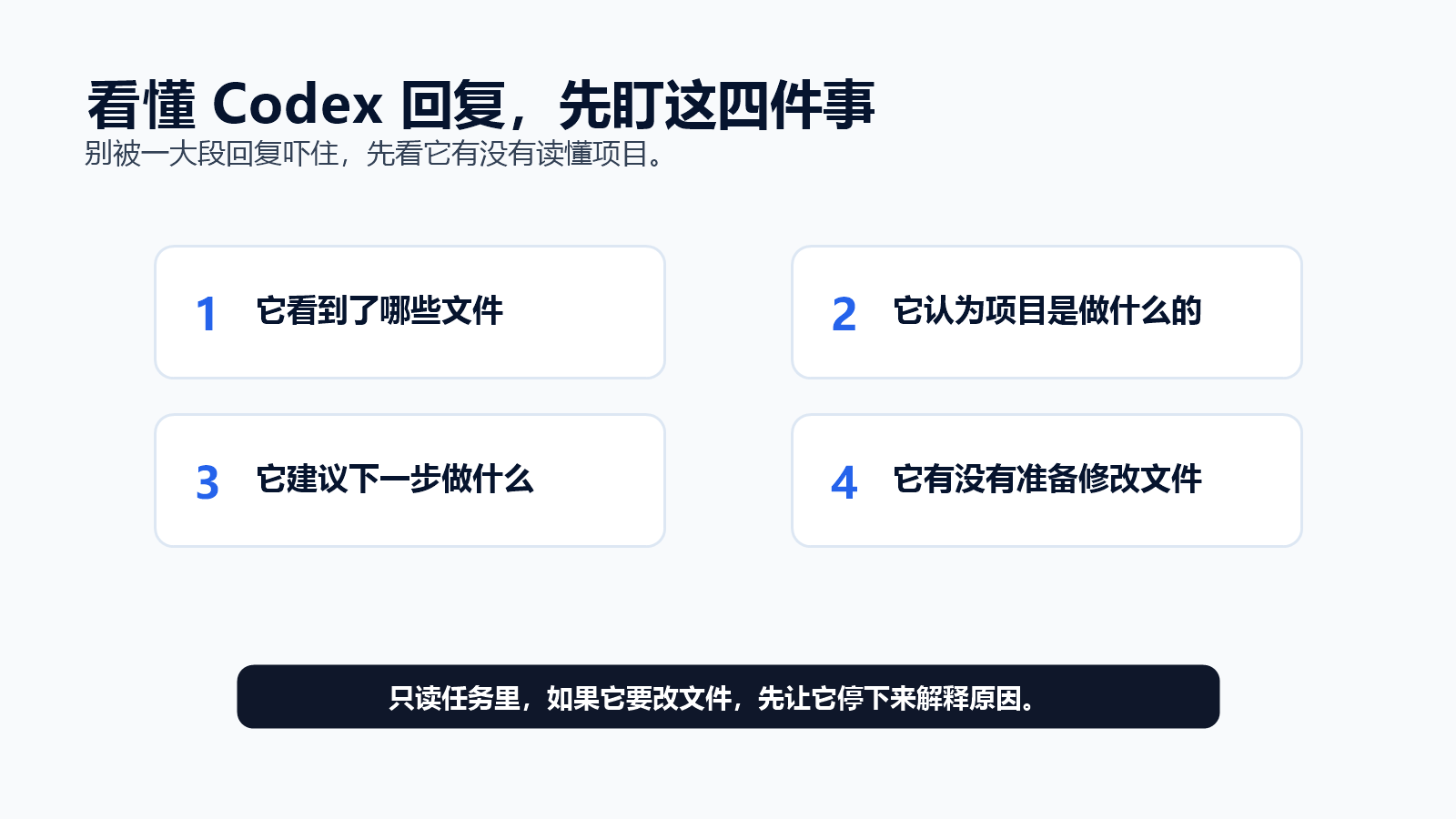 看懂 Codex 回复，先盯这四件事